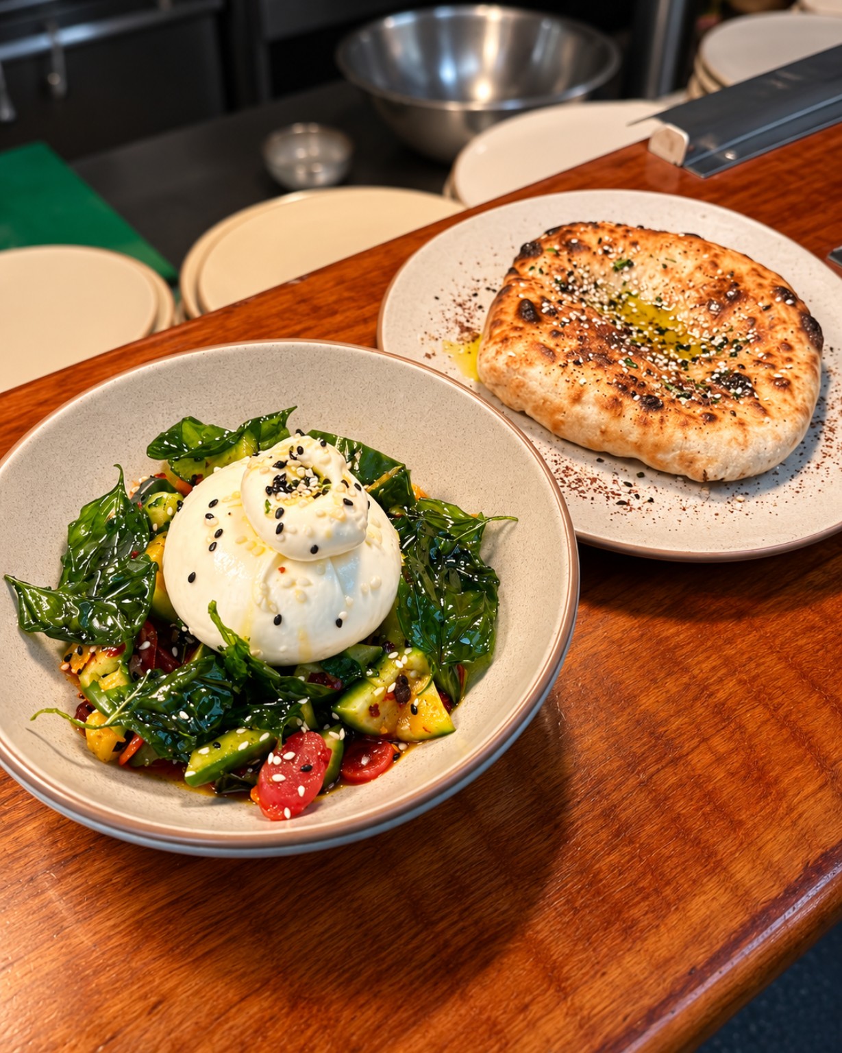 HC317 La Stella Burrata with wood oven flatbread